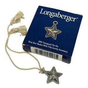 Vintage Y2K Longaberger Basket Tie-On Ornament Inaugural Star Basket Decor Boxed